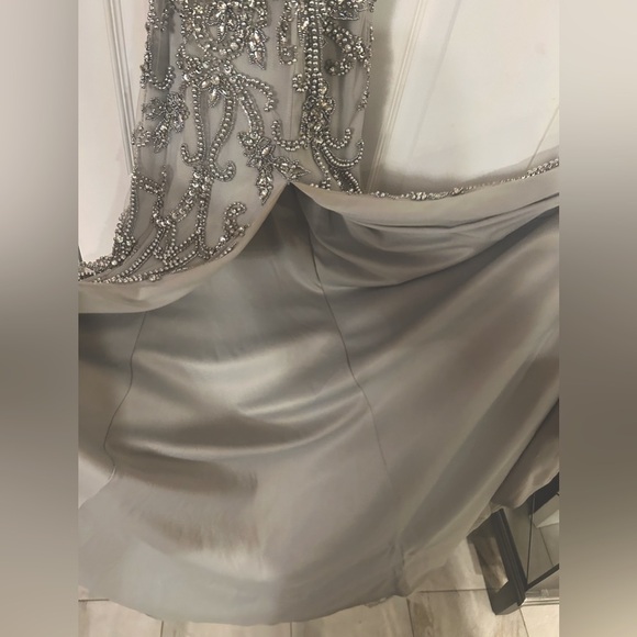 Terani Couture Silver Prom Dress - Picture 8 of 9